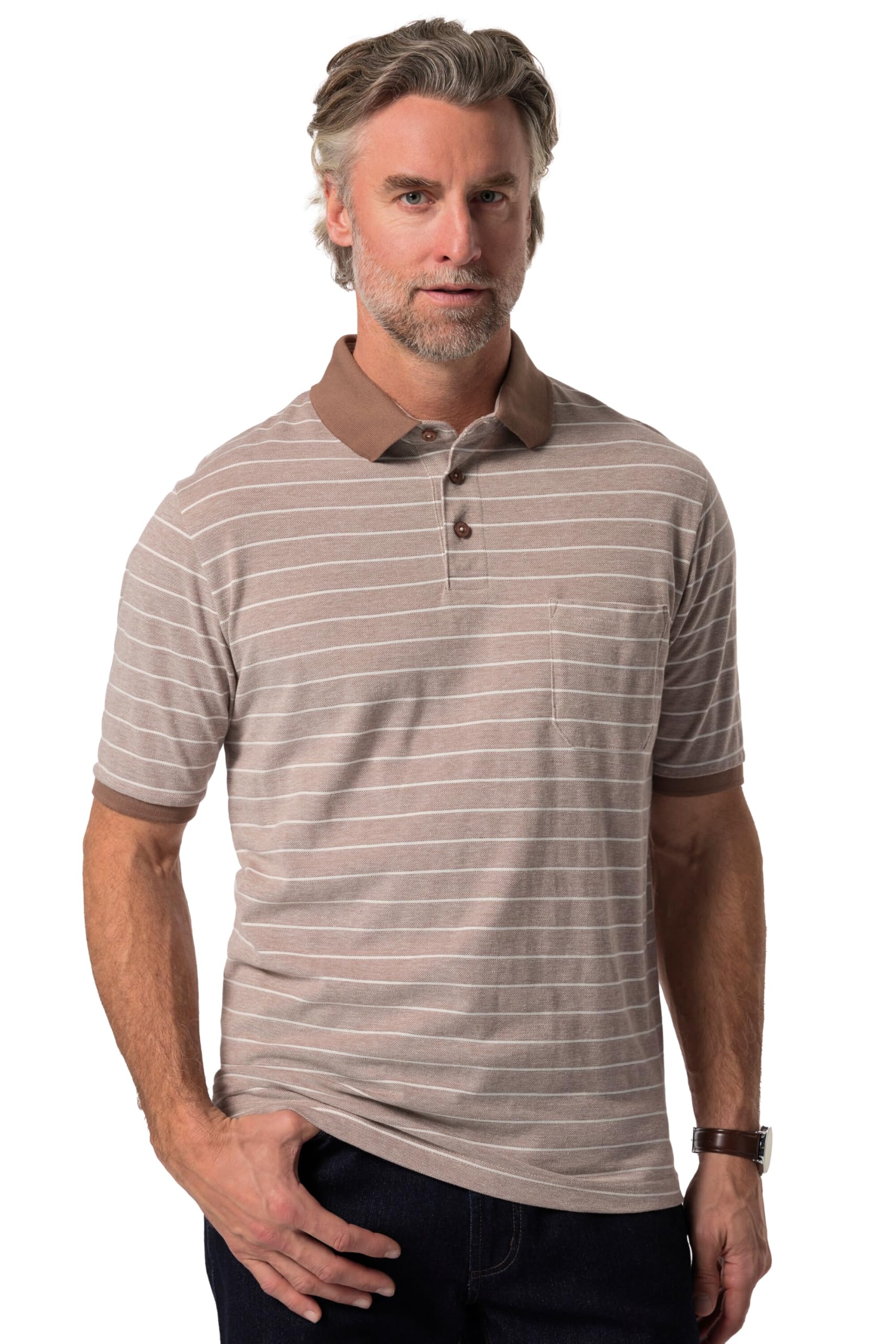 Boston Park Herren große Größen Übergrößen Menswear L-8XL Poloshirt, Halbarm, Ringel 834629