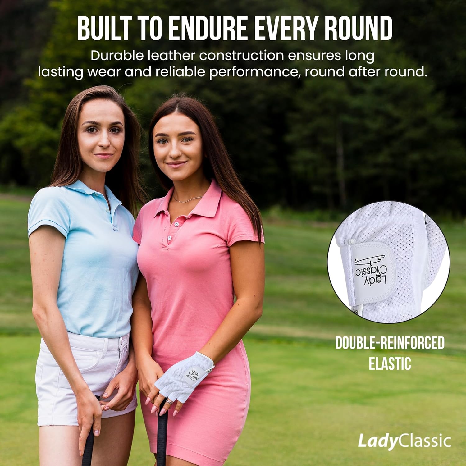 Mesh Half Golf Glove for Women – Premium Cabretta Leather Palm, Breathable Mesh Back, Half-Finger Design Ladies Golf Glove for Enhanced Grip & Comfort - Image 4