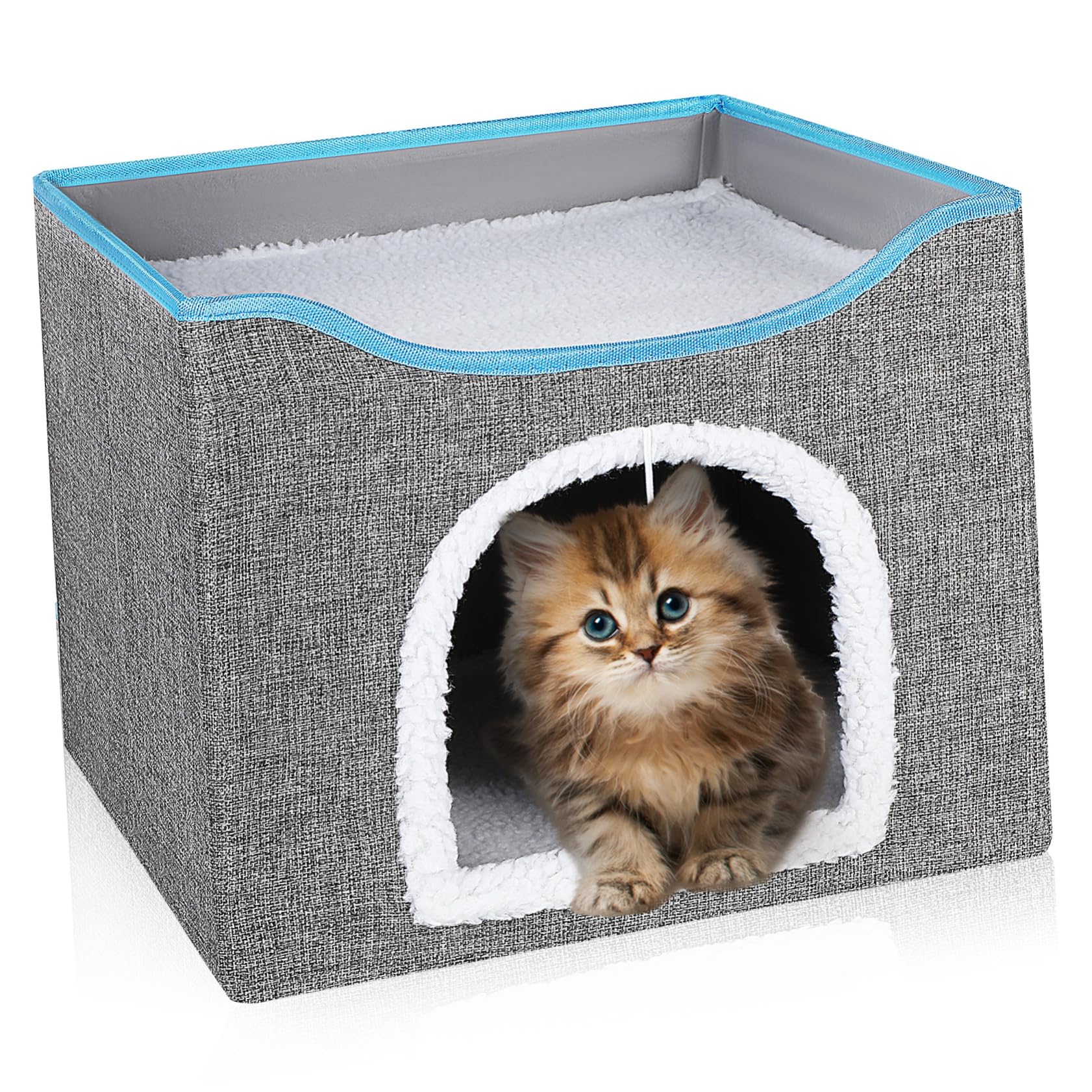 Maison pour chat pliable en carton WOONEKY - Abri d'intérieur confortable pour félin