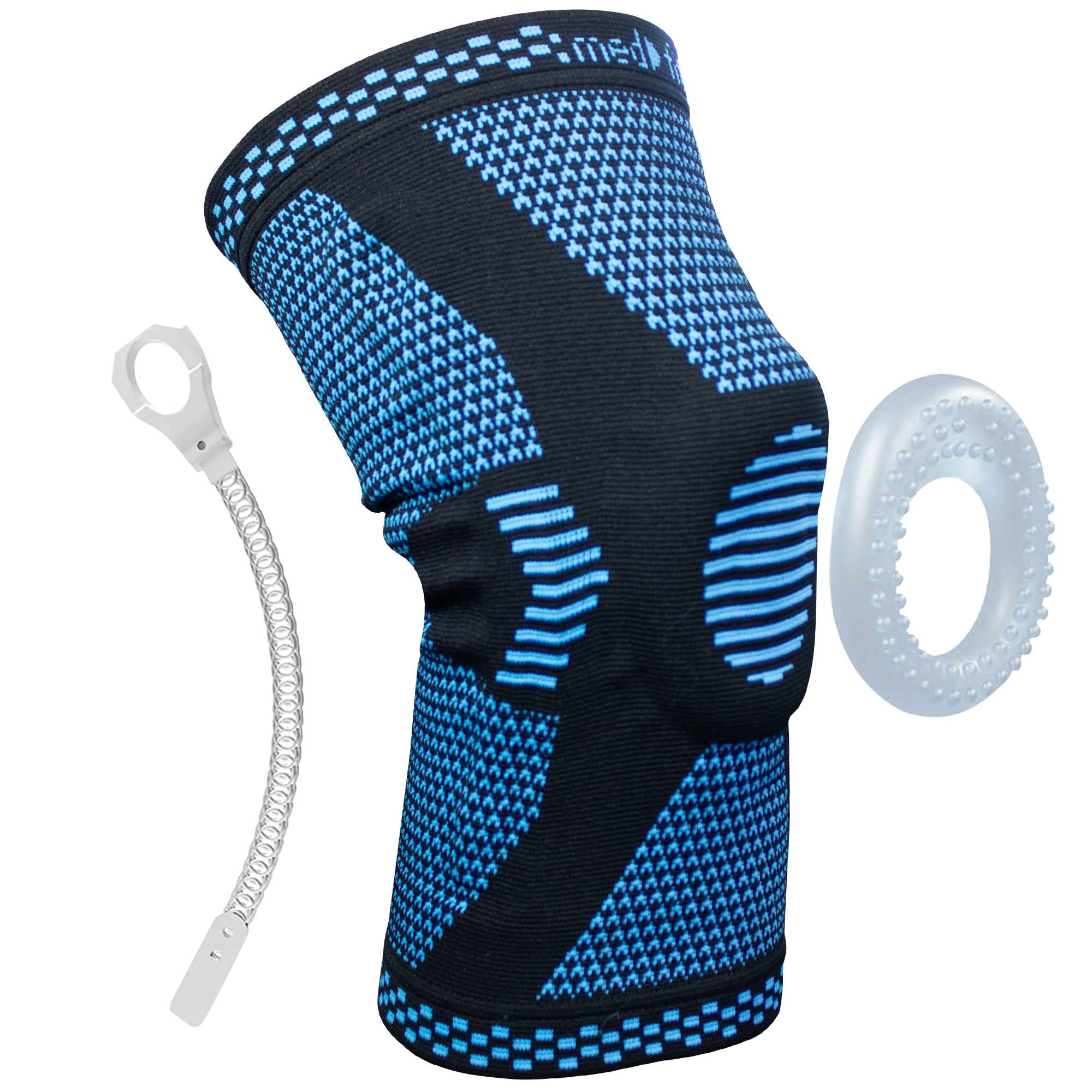 med-fit Professional Knee Support Anti Slip Knee Compression Sleeve with Patella Gel Pads & Side Stabilisers for Arthritis, Knee Pain, Meniscus Tear, ACL, Running, Sports, Joint Pain Relief (XL)