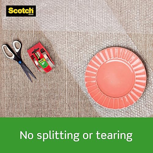 Miniatura 4 de Scotch Cinta de embalaje transparente Tough Grip, 1.88 x 22.2 yardas, 6 rollos con dispensadores (2)