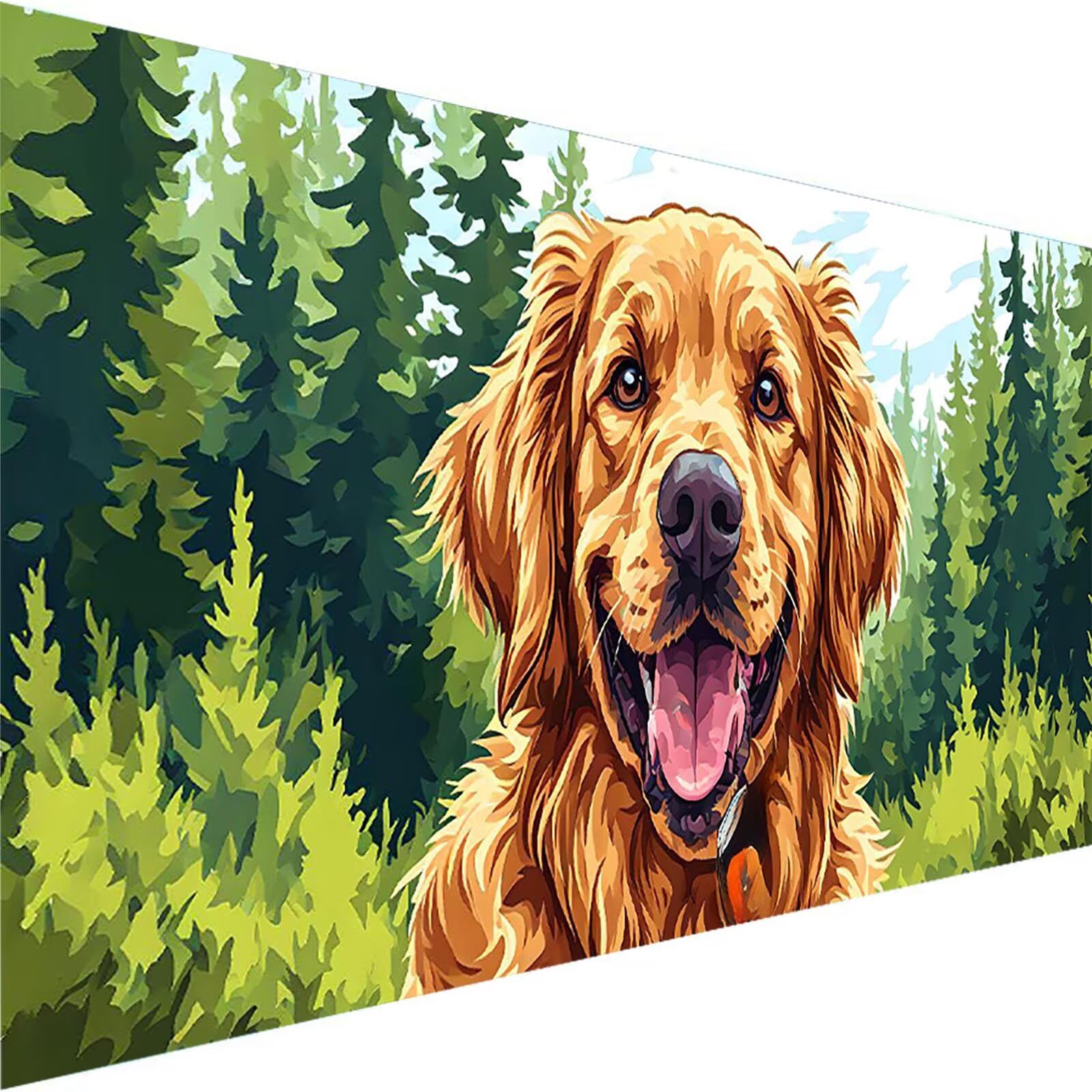 Malen nach Zahlen Kinder Tier, Geschenke für Mädchen Junge, Bastelset Kinder, Malen nach Zahlen Hund | Malen nach Zahlen Ohne Rahmen, für Home Wand Dekor Geschenk (60x120cm) Bastelset Erwachsene 0-B