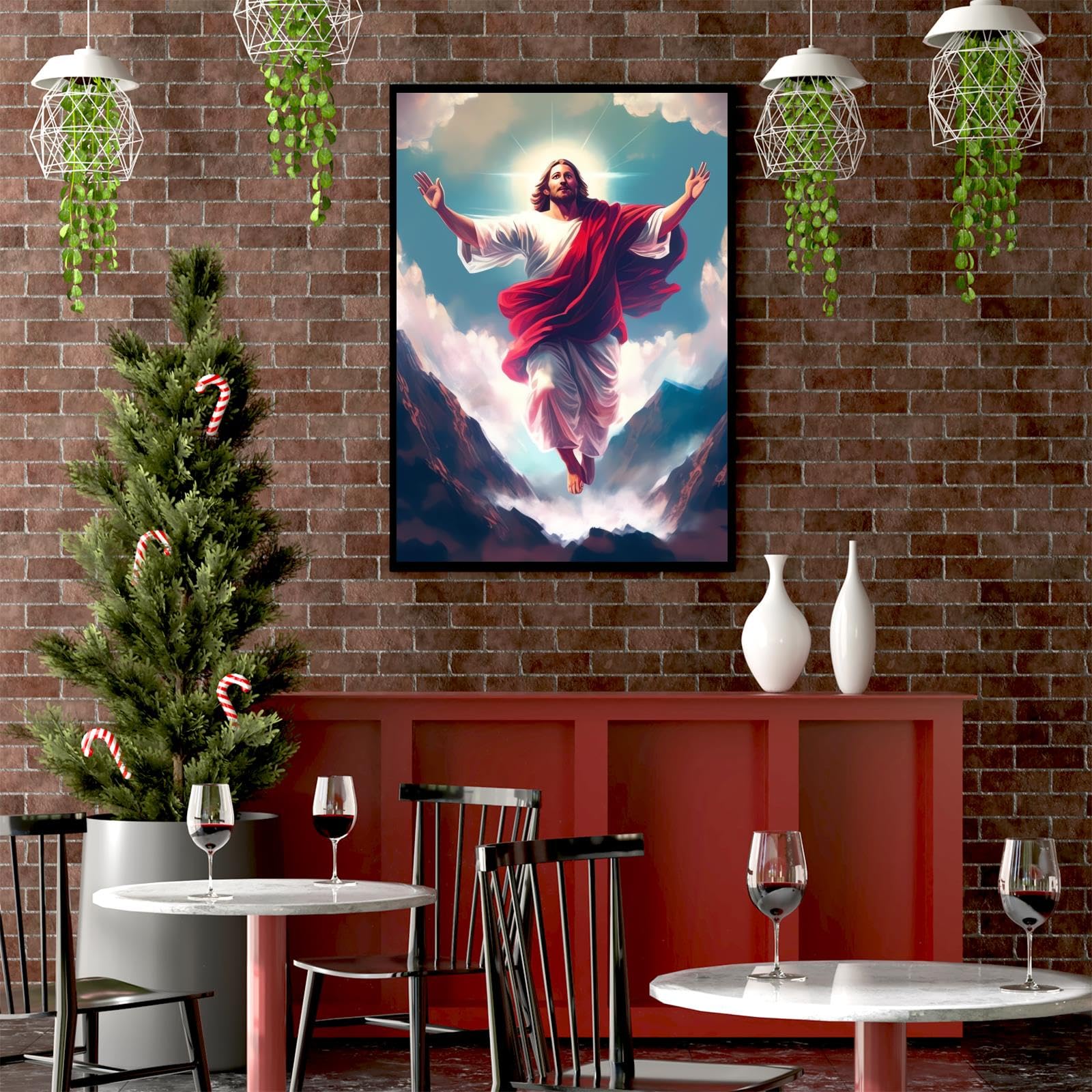 DIY Diamond Art Painting Jesus Kit - 5D 12x16 Inch Religious Wall Art With Round Drills