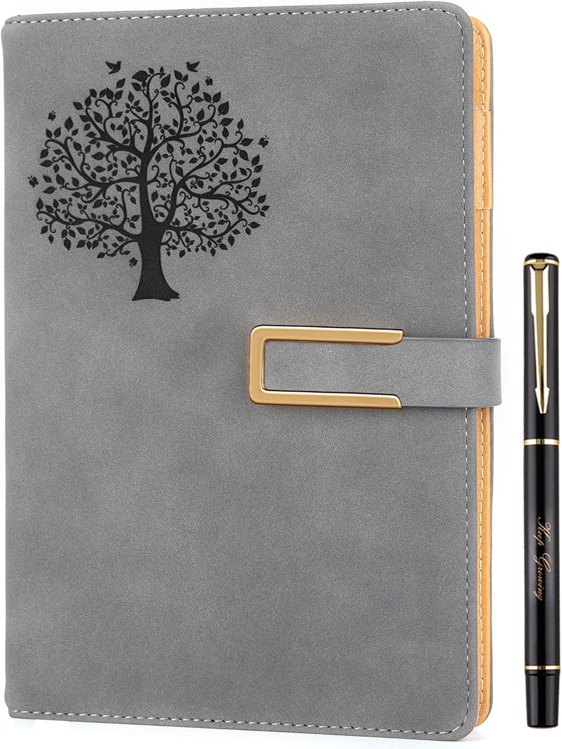 Fanery Sue Refillable Adventure Travel Journal For Women & Men Faux Leather Hardcover A5 Travel Notebook College Ruled 200 Lined Pages Lay-Flat Diary With Pen & Magnetic Buckle（Adventure - Green