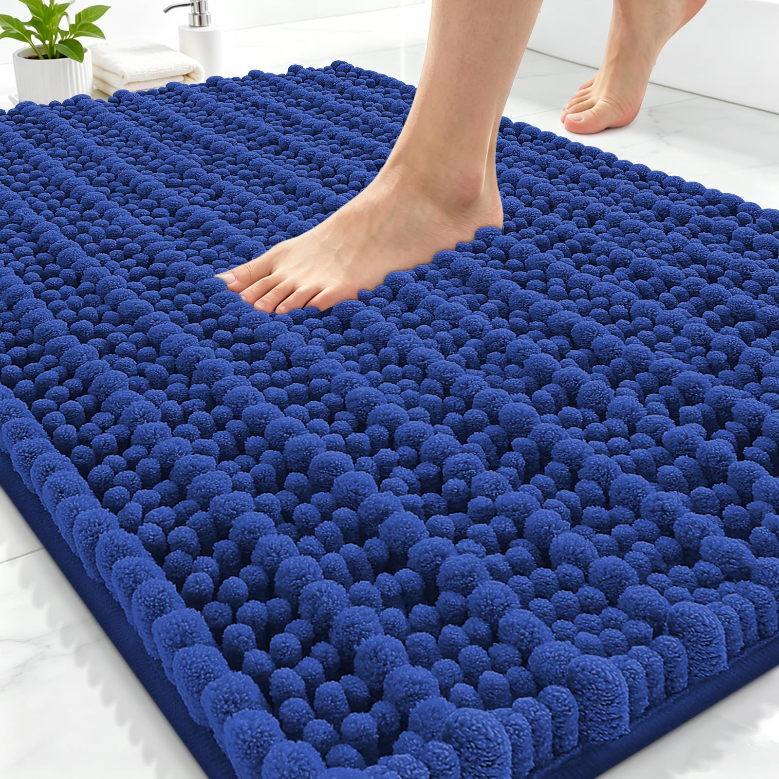 Smiry Bathroom Rugs 30X20, Extra Soft Rubber Backing Chenille Bath Mats