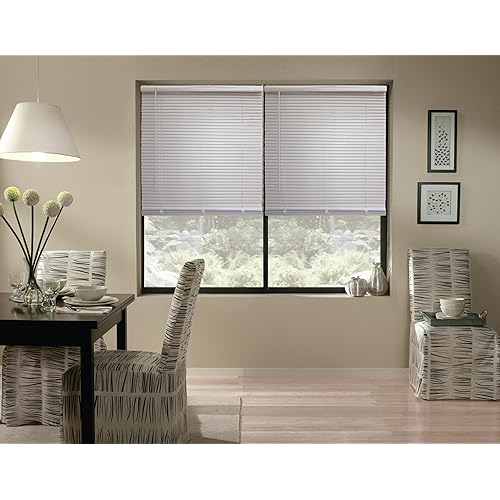 Windowsandgarden Cordless Aluminum Mini Blinds, 24W x 42H, Bone, Custom Sizes from 18 to 72 Wide