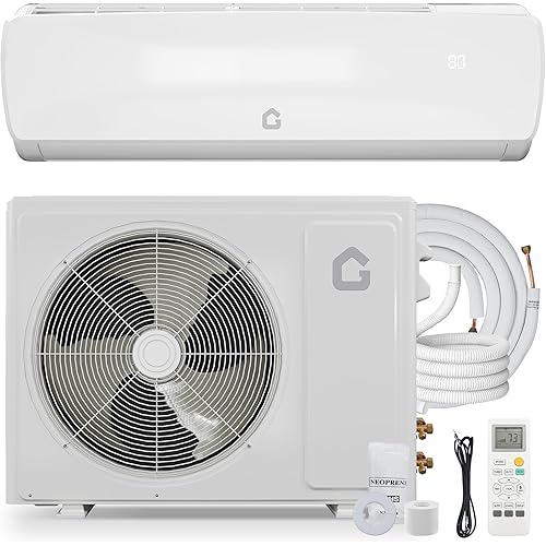 19 SEER2 Ultra-Quiet Mini Split AC | 9000 BTU 3-in-1 Cooling/Heating/Dehumidifier | 115V Inverter Heat Pump | 42dB Whisper Operation | 10ft Pre-Charged Line Set | White Modern Design