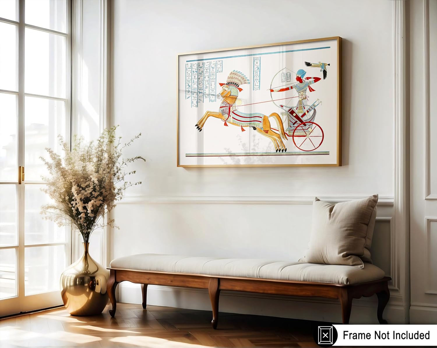 Poster Master Vintage Ramses III Poster - Retro Pharaoh In A Chariot Print - Ancient Egypt Art - Egyptian Art - Gift for Men & Women - Wall Decor for Library, Office or Dorm - 8x10 UNFRAMED Wall Art