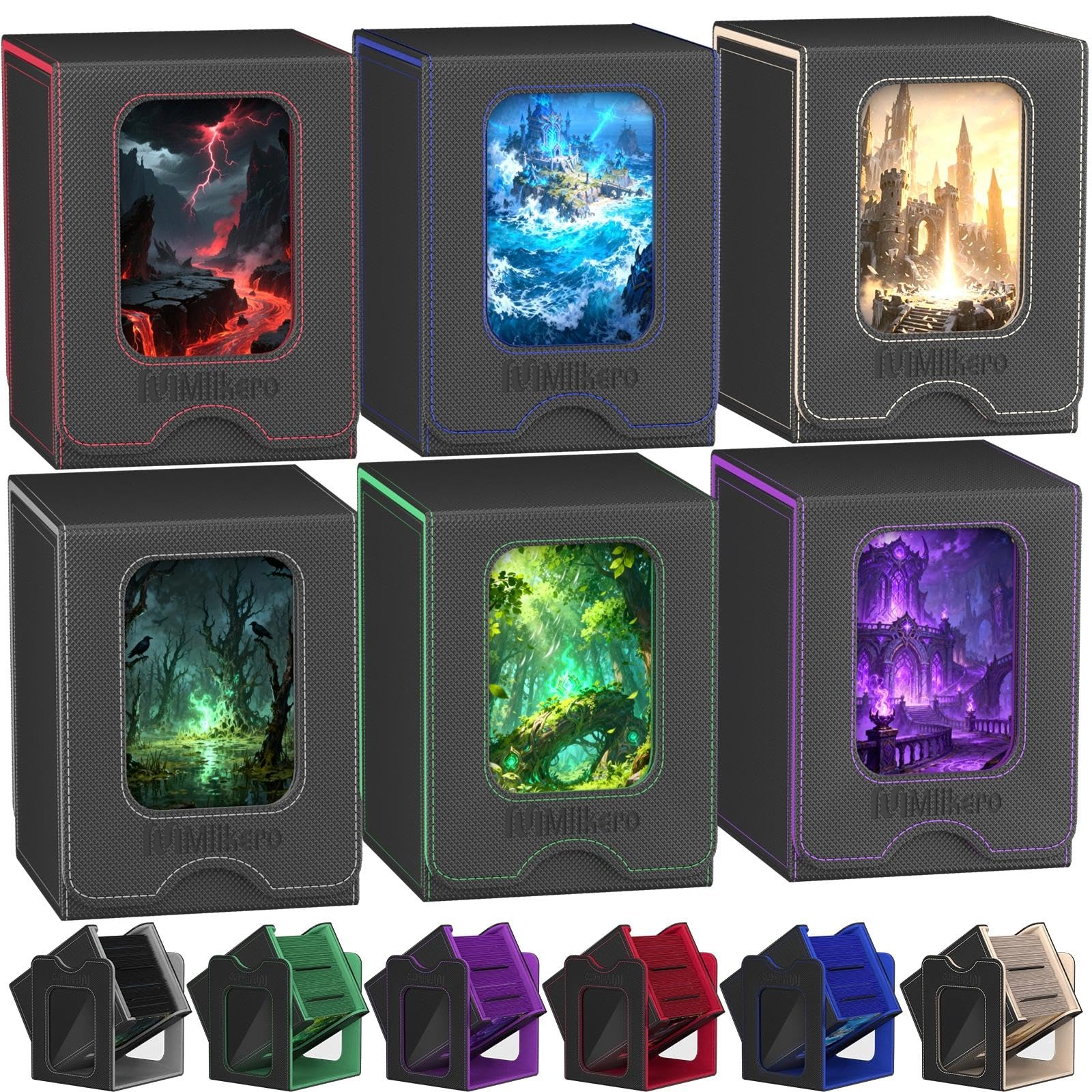 Mlikero 6 Pack Commander Deck Box, Card Deck Box, Commander Display