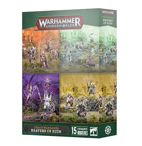 Warhammer Underworlds: Reavers of Ruin – 15 Push-Fit Miniatures with Scenic Bases, Fighter & Warscroll Cards