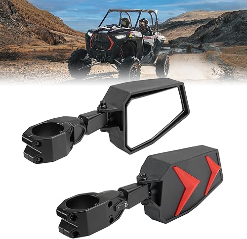 KEMIMOTO UTV - Espejos de visión lateral para barra antivuelco de 1.75-2 pulgadas, compatible con Polaris RZR 800 900 1000 XP Turbo Pioneer Rhino