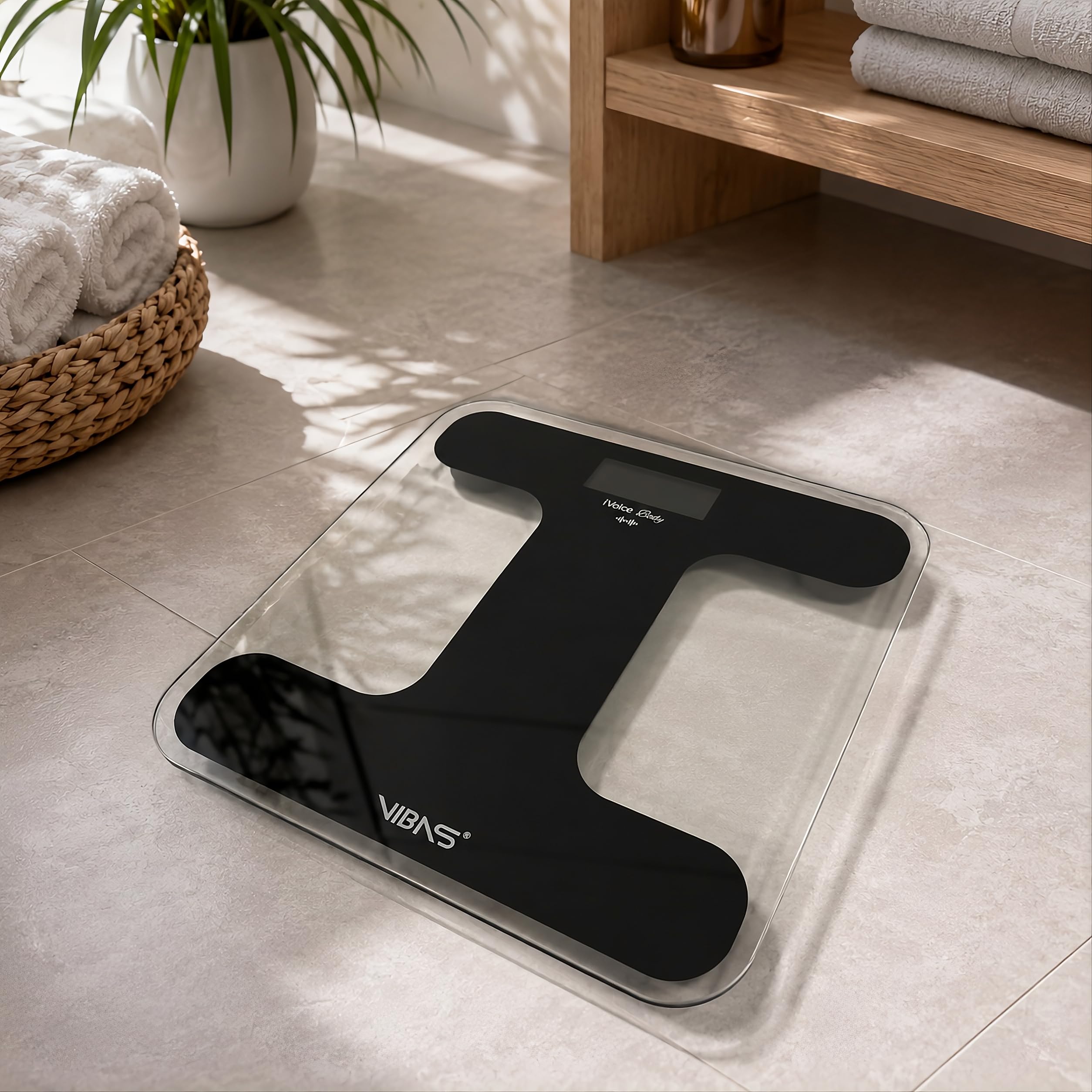 iVoice Balance de Salle de Bain Vocale, pour les Aveugles et les Personnes Agées, Voix Claire, avec Aides Sonores pour l'Orientation, Répétition du Poids, Volume Réglable, Piles Incluses