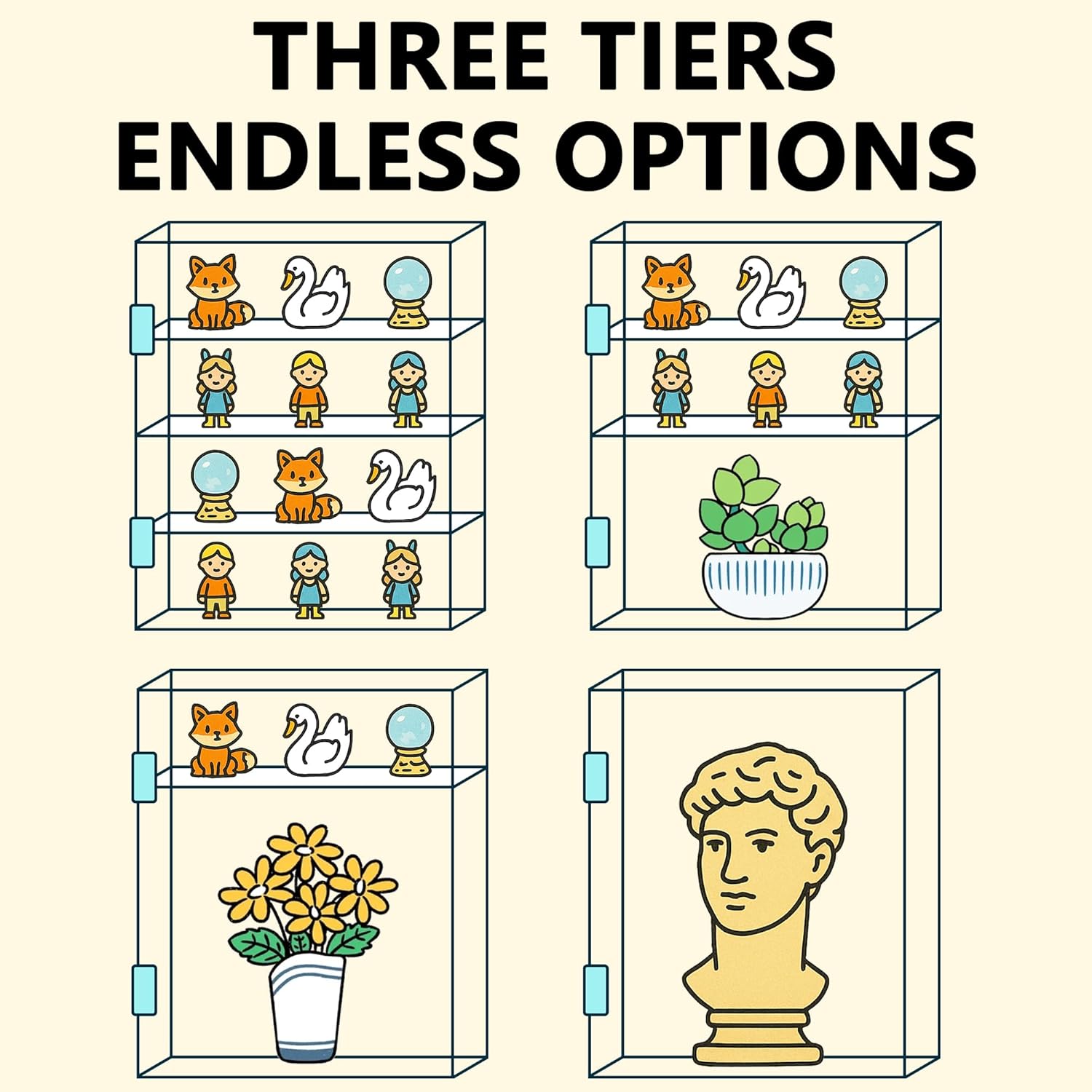 Acrylic Display Case with Lock – Acrylic Storage Chest for Figures, Collectibles, Expensive Items & More – Secure and Organized Storage (11.76 x 5.87 x 15.67 inch)