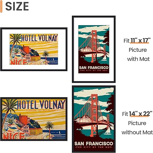 Vista 87 de upsimples - Portarretratos de 8.5 x 11 pulgadas, para fotos de 6 x 8 pulgadas con paspartú o de 8.5 x 11 pulgadas sin paspartú, marcos de fotos