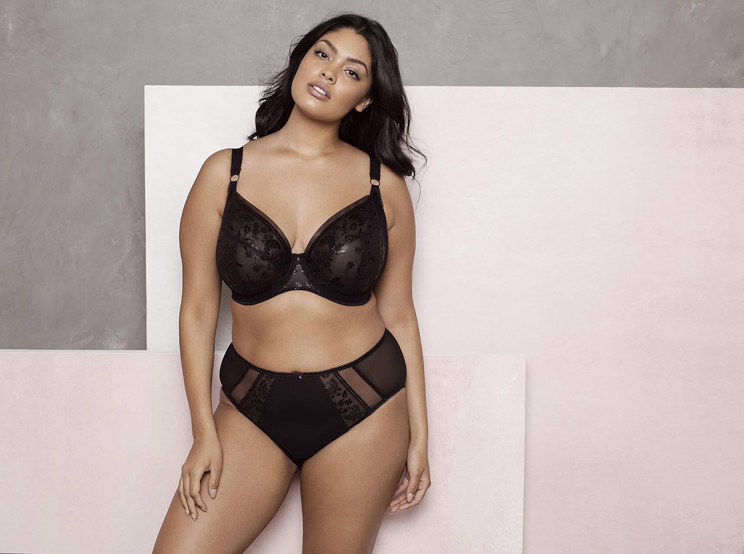 Elomi Womens Roxanne Sexy Sheer Vinyl-Look Underwired Plunge Bra - Image 5