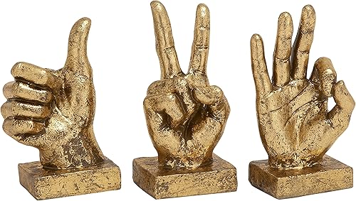 Miniatura 3 de CosmoLiving by Cosmopolitan - Escultura decorativa de manos de Polystone para decoración del hogar, juego de 3 figuras decorativas de 7 pulgadas, 7