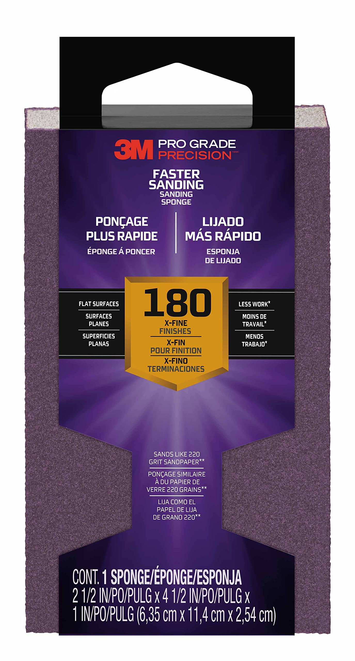 3M 20907-180 Sand Blaster Sanding Sponges, 2.5 by 3.75 by 1-Inch