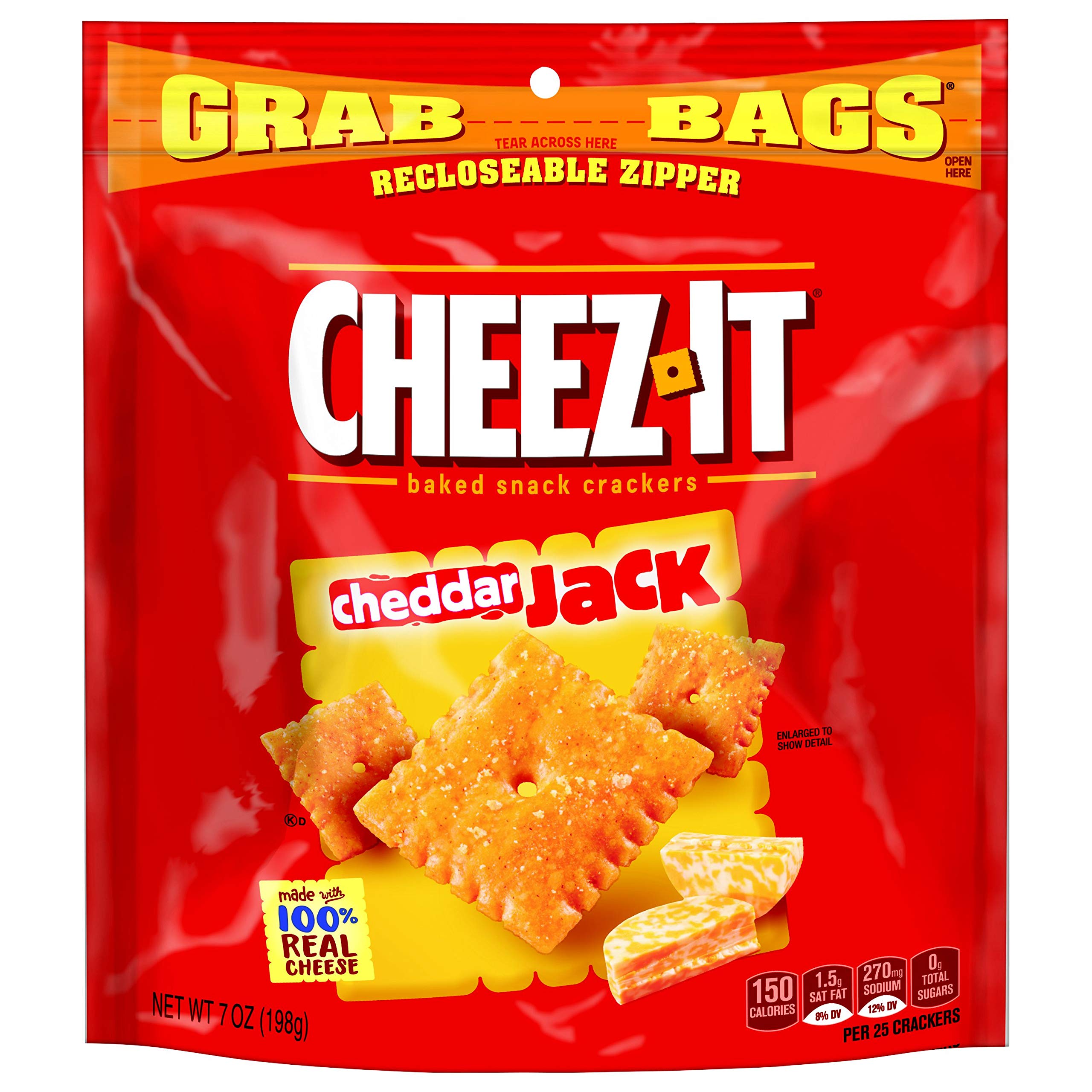 Cheez-It, Baked Snack Cheese Crackers, Cheddar Jack, 7oz ...