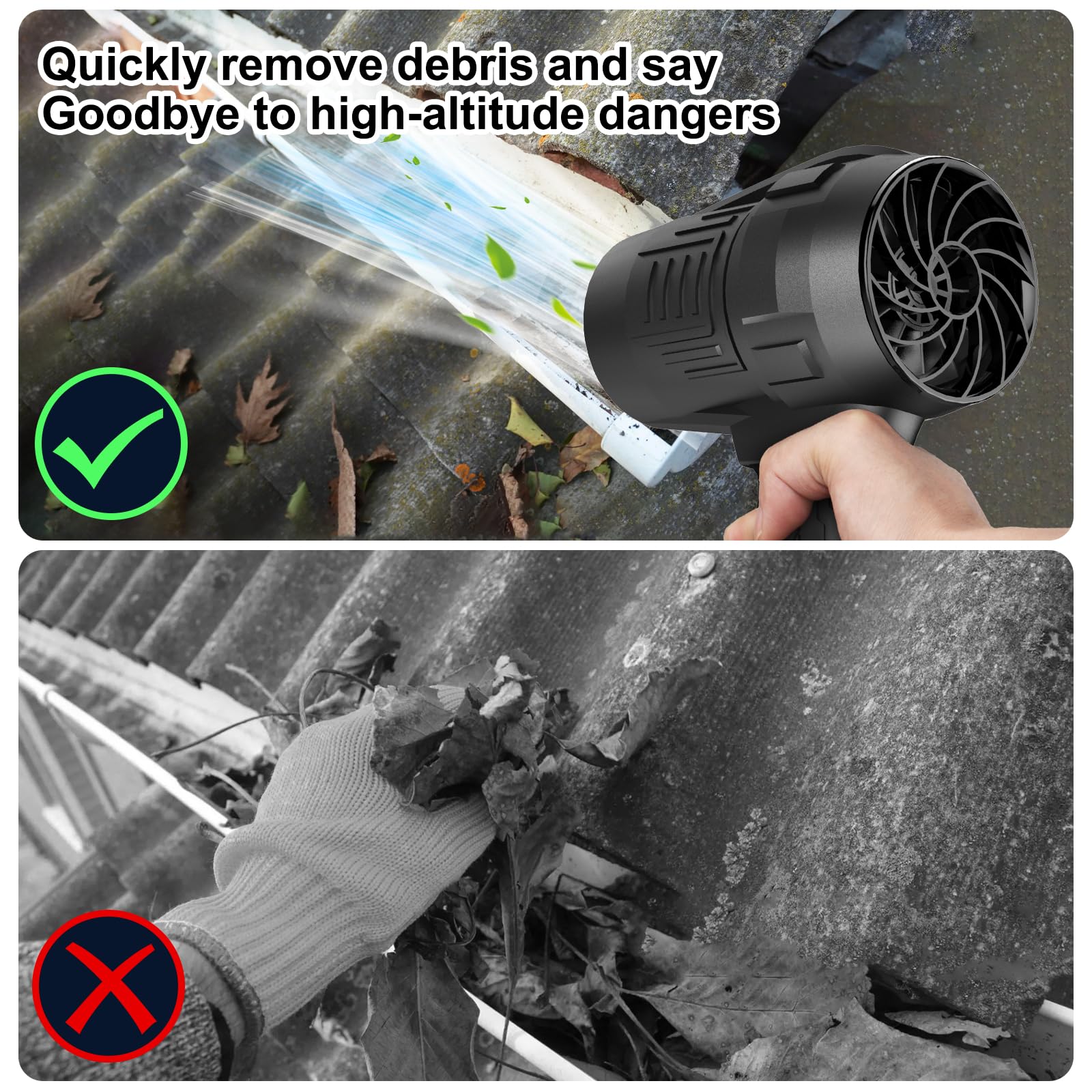 MGYM Soplador de hojas inalámbrico con batería y cargador, soplador turbo de mano portátil de 21 V, 300000 rpm, limpiador de polvo de alta velocidad con 2 baterías para el cuidado del césped del patio