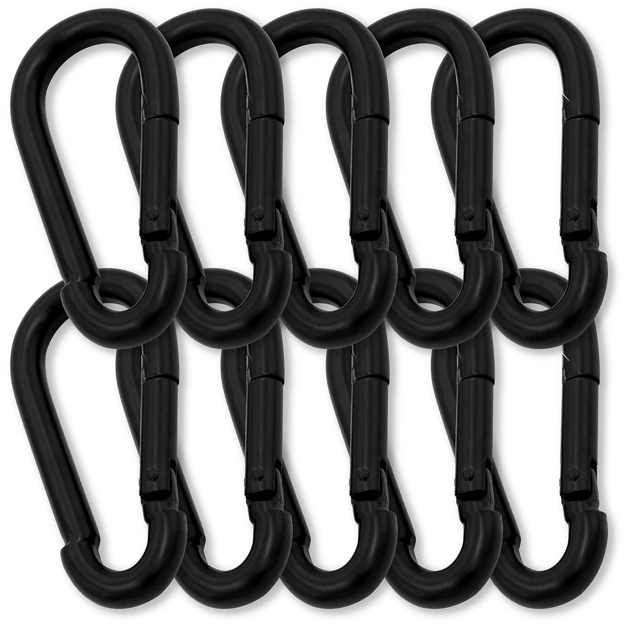 C.P.Sports 10 moschettoni 80 mm x 8 mm | per sport di forza, bodybuilding, fitness e fai da te, hobby e tempo libero | in acciaio inox colorato | resistenti alla trazione e durevoli, confezione da 10 pezzi