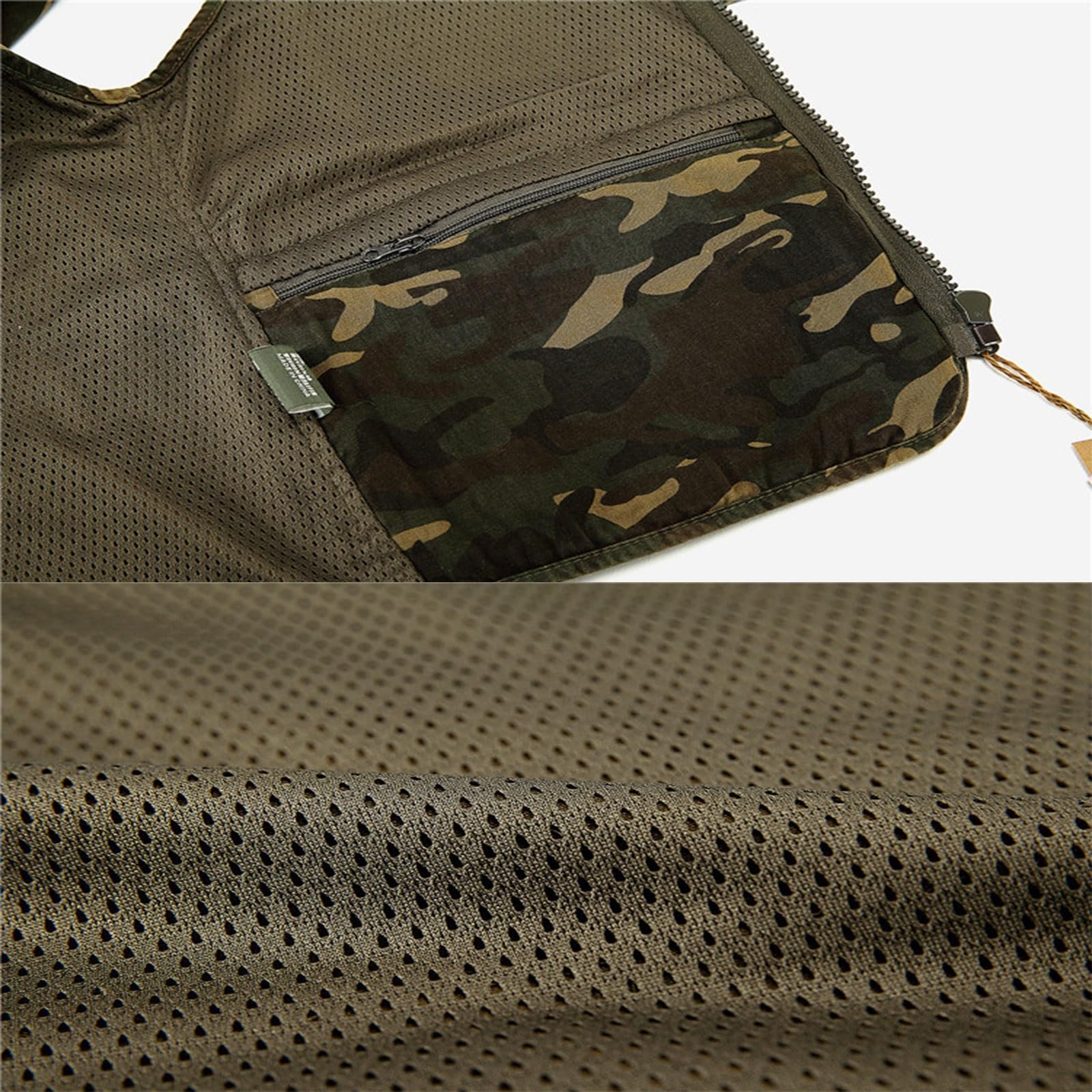 Wygwlg Gilet Mimetico Da Uomo, Gilet Fotografico Da Viaggio Per Pesca Da Lavoro All'aperto Da Uomo Con Tasche Multiple