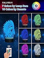 Vista 2 de Regalos de nativos americanos, lámpara de ilusión de luz nocturna con figura 3D para decoración del hogar y decoración de habitaciones, regalos