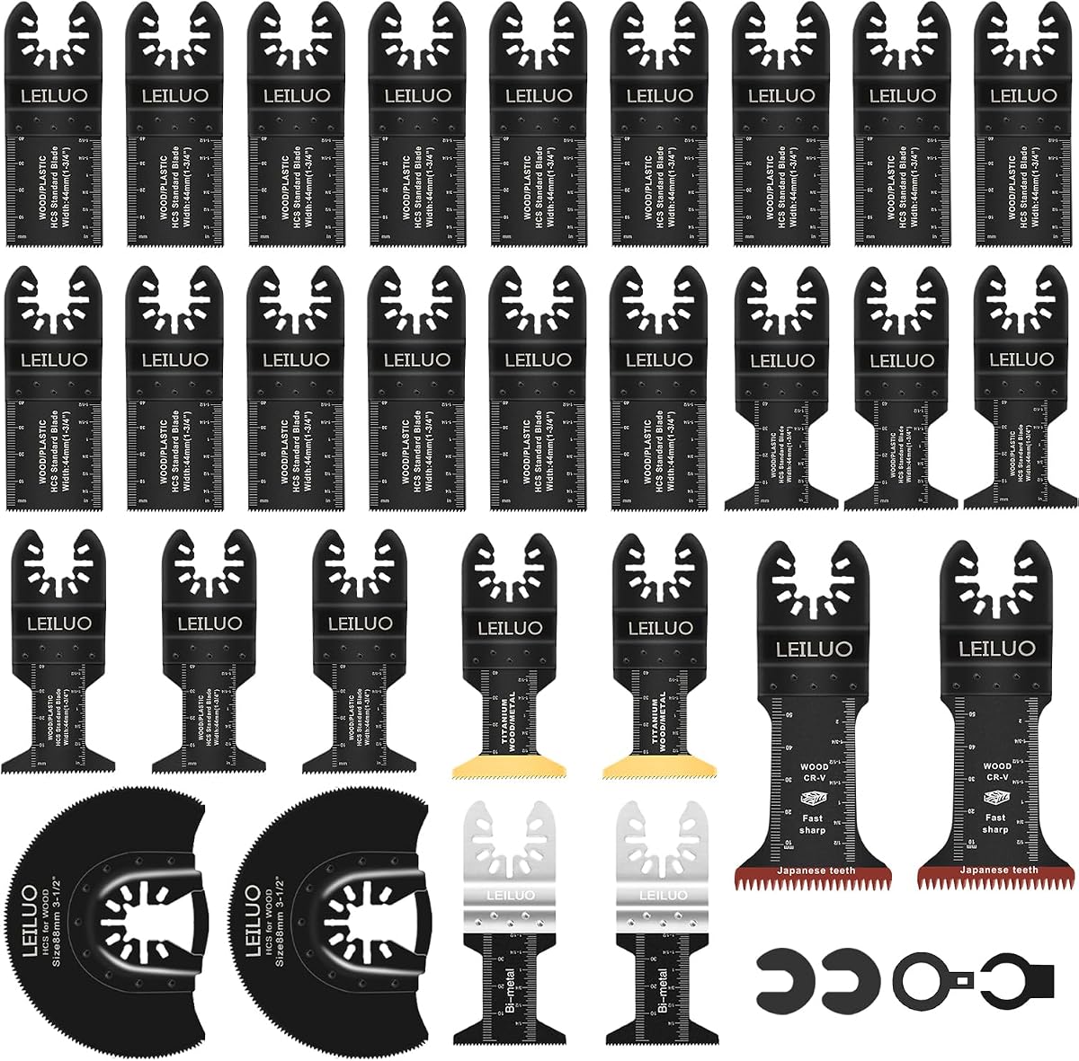LEILUO 33Pcs Oscillating Tool Blades Wood Metal Multitool Blades Set