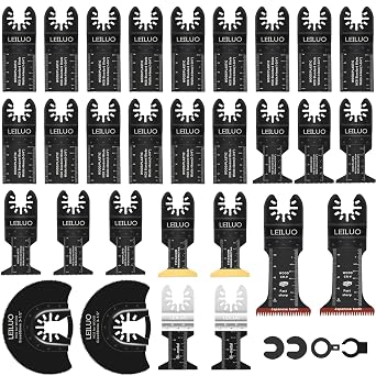 LEILUO 33Pcs Oscillating Tool Blades Wood Metal Multitool Blades Set