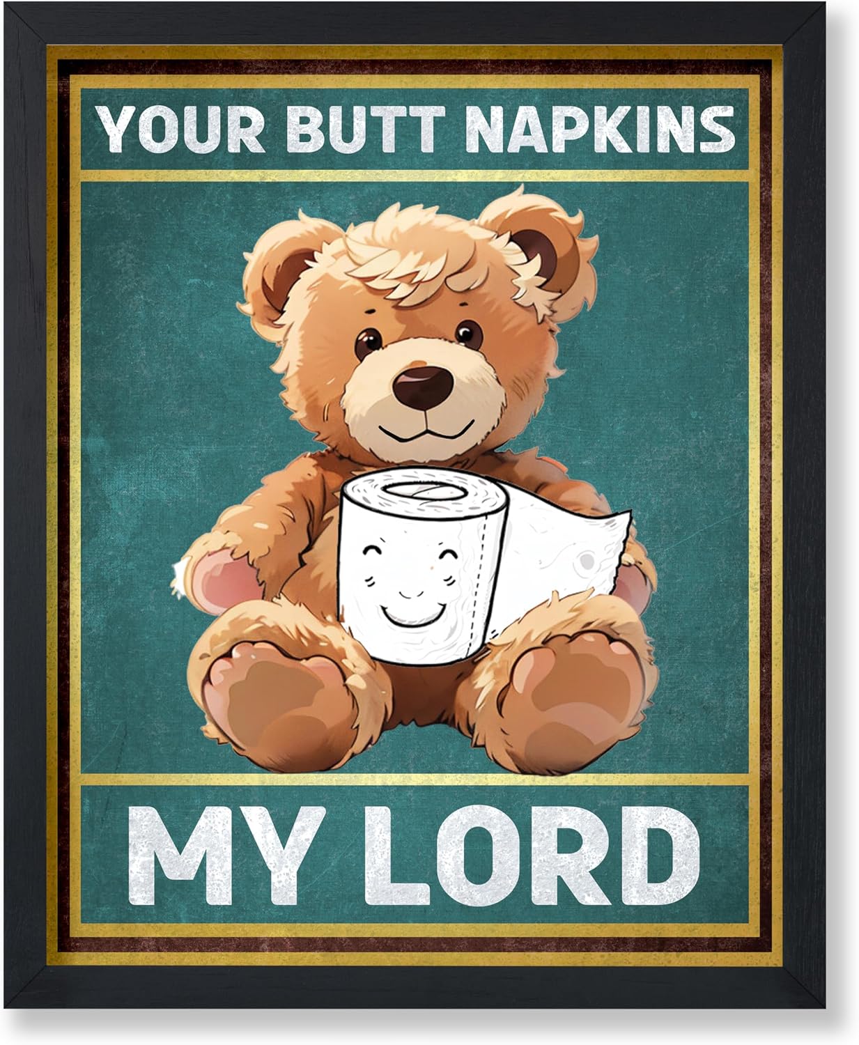 Poster Master Your Butt Napkins My Queen Poster - Cat Print - Cute Cat Bathroom Wall Art - Funny Lady's Bathroom Decor - Powder Room Decor - Guest Bath Decor - Restroom Sign - 8x10 UNFRAMED Wall Art