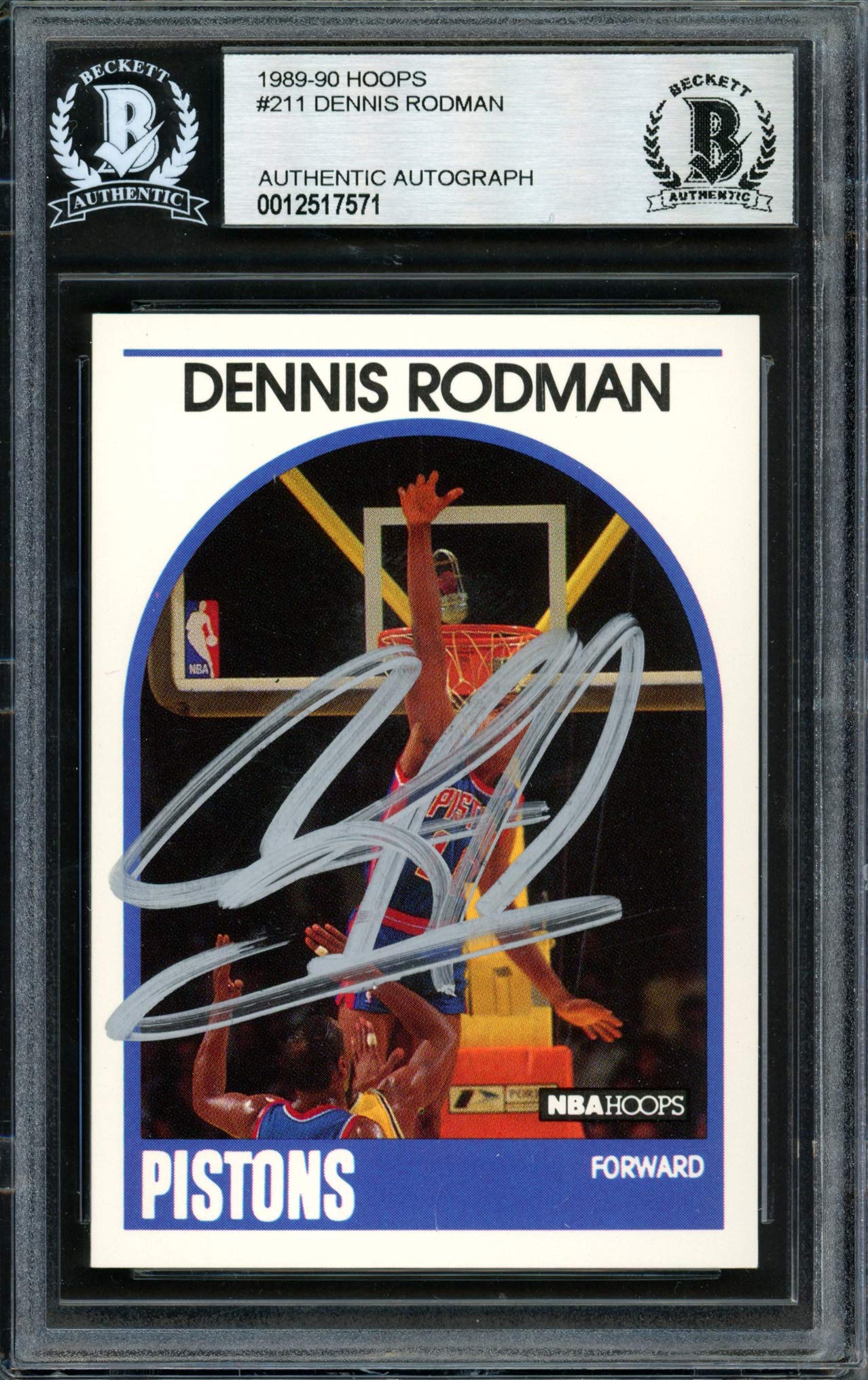 Amazon.com: Dennis Rodman Autographed 1989-90 Hoops Card #211