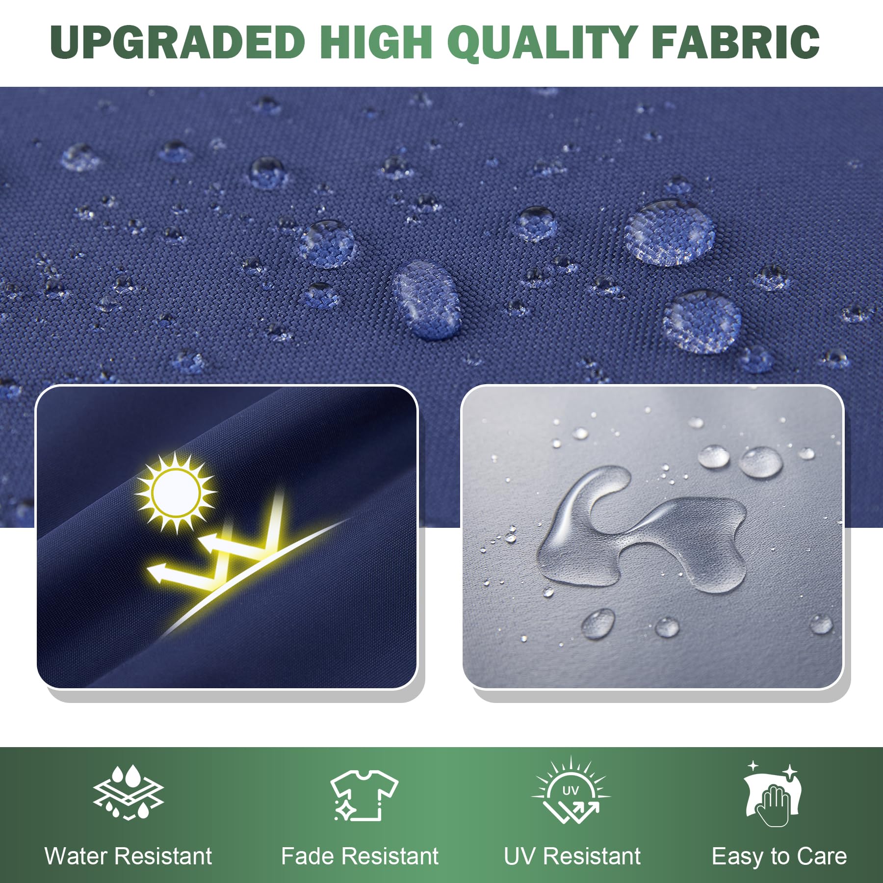 Condition photo showing As Is for outdoor chair cushions set of 2, 19x19x3 inch waterproof & fade resistant patio furniture seat cushions with ties, square outdoor dining chair cushions for lawn, garden, deck & yard, navy blue