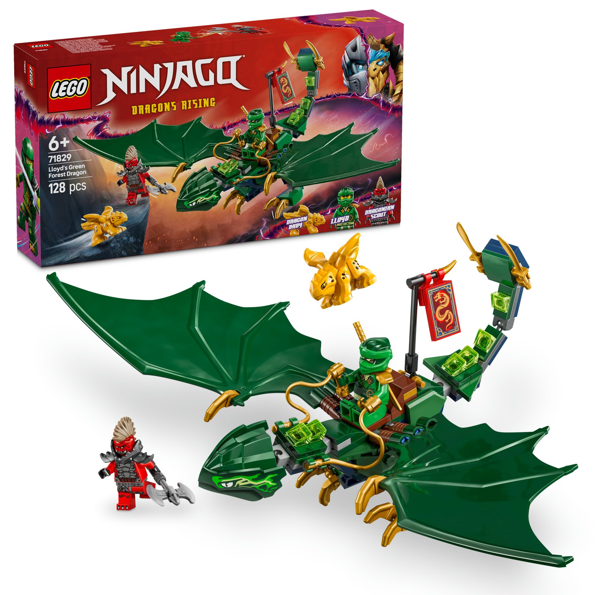 LEGO 71829 Ninjago Lloyd's Green Dragon Toy Toy Birthday Present Blocks Educational Boys Girls Children 6 Years 7 Years 8 9 Years Old Competition Robot