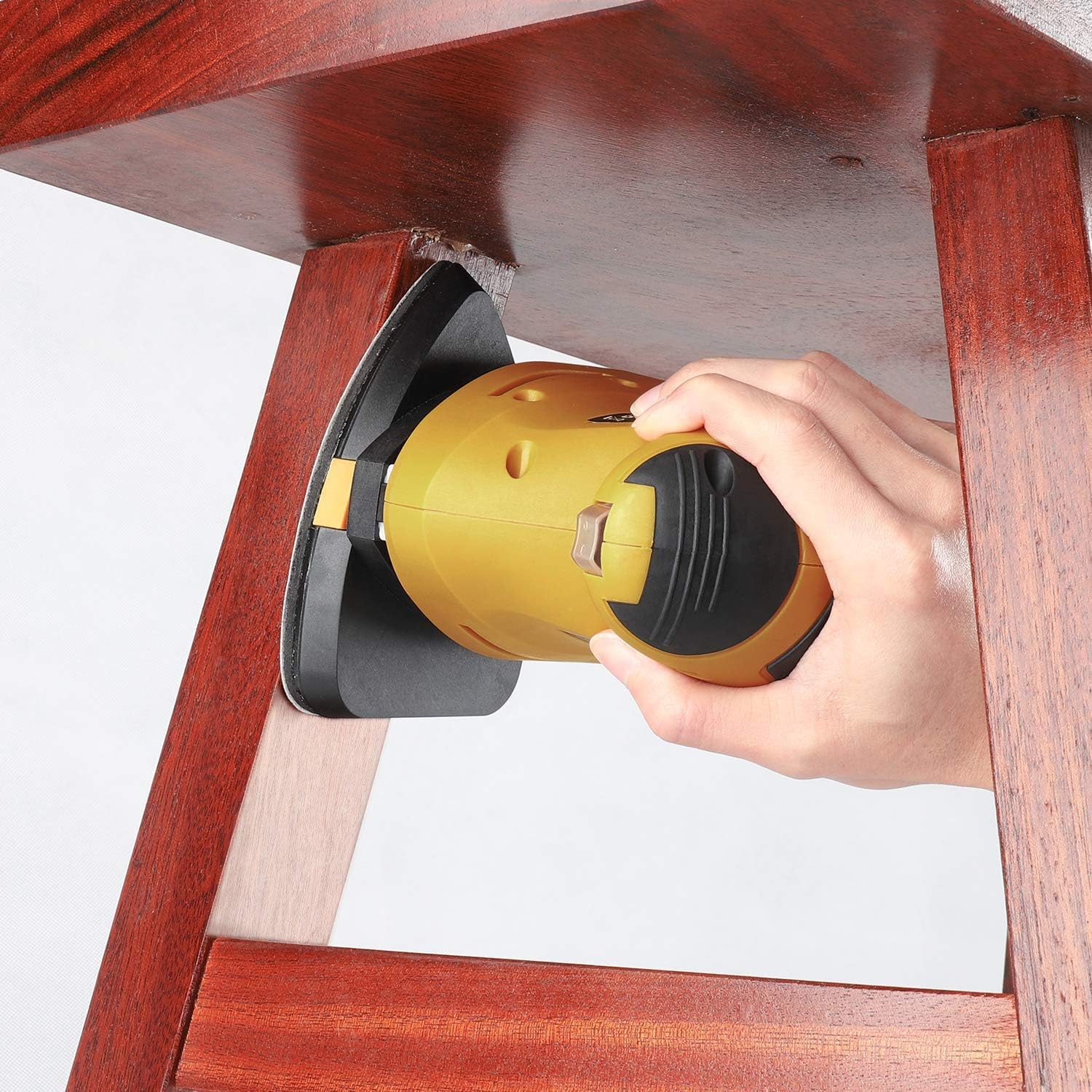 Mouse Detail Sander, Ginour 1.6A 200W 12,000 OPM Sander with 10 Pcs Sandpapers (80 & 180 Grits), 360°Rotatable Sanding Pad, 3M Cord, Dust Collection System For Tight Spaces Sanding in Home Decoration - - 