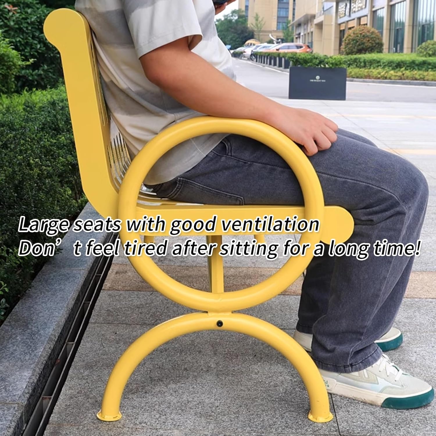 Outdoor Bench Wrought 47in Bench Iron Bench All Aluminum Patio Furniture Outdoor, Weather Proof Patio Park Bench, Suitable for Parks, Porches, Swimming Pools(Pinks)