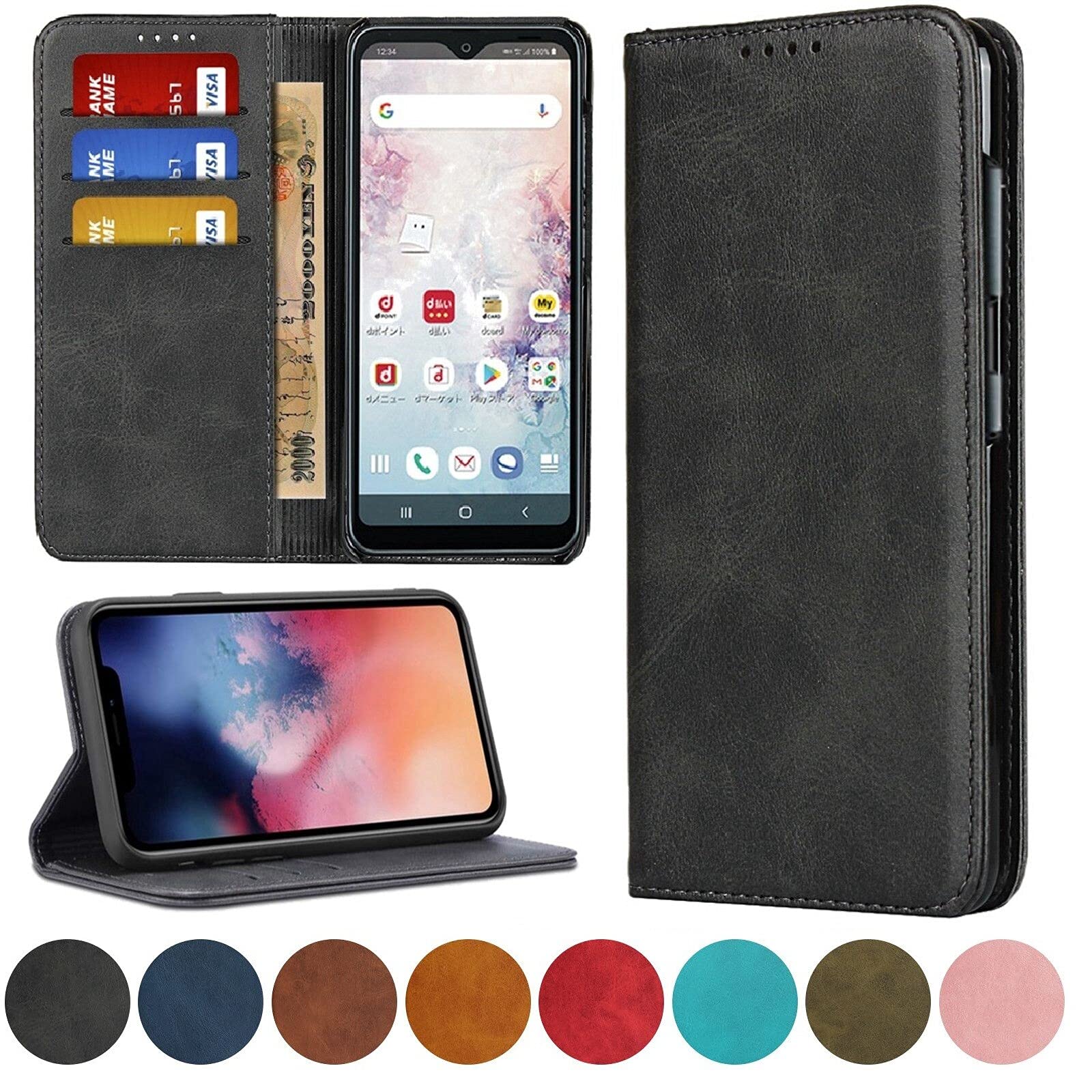 Amazon アクオス センス6ケース 手帳型 Aquos Sense6 カバー Sh 54b ケース Sh M19 手帳型 Aquos Sense 6s スマホケース Shg05 ケース 手帳型 Shg07 Jaorty 人気 内蔵マグネットpu合成皮革 財布型 カード収納 スタンド機能 ブラック 家電 カメラ オンライン通販