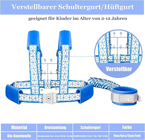 Miniatura 5 de Correa para caminar para niños pequeños, arnés de seguridad para niños, arnés de seguridad con cerradura para niños, enlace de muñeca antipérdida