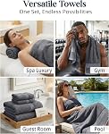 24 serviettes pour salle de bain - 100% Coton, Serviettes de bain surdimensionnées, Serviette de spa rapide, 2 Grande feuille de bain supplémentaire, 4 Serviette de bain, 6 Serviette, 8 Laver les vêtements,4 Serviettes pour bouts de doigts - Gris frais