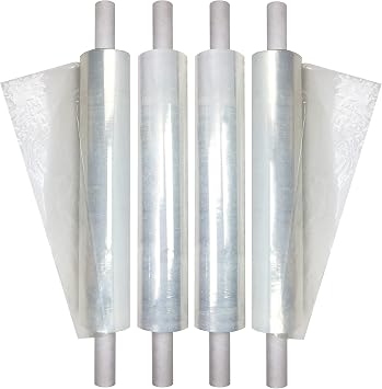 Stretch Film/Wrap for Packaging, Shipping, and protection, Large Wrap 20" x 1000 80G With Handle - 4-Pack, Clear Plastic Wrap With Handles, Pallet Wrap, Stretch Film