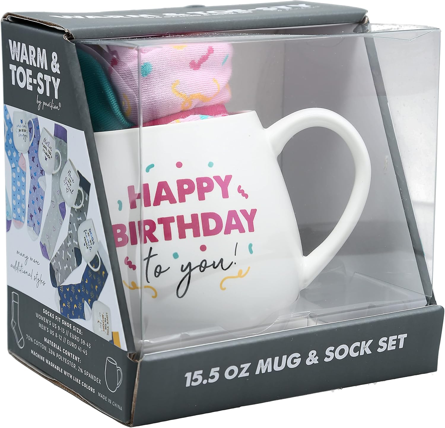 Happy Birthday To You - Streamer Socks & 15.5 Oz Coffee Cup Mug Gift Set - Image 6
