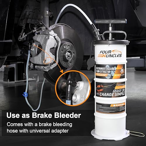 Miniatura 5 de FOUR UNCLES Bomba Extractora de Aceite Manual de 6.5L para Automotriz, Extractor de Fluido al Vacío con Removedor de Tanque de Bomba y 4 Tubos para