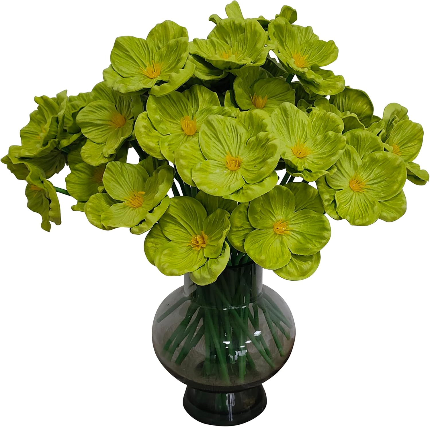 44 pcs Artificial Yellow Poppy Flowers PU Real Touch Flower,A Fake Faux Poppies Flower Head Diameter of 3.3'', 11.6" Tall for Wedding Bouquets Corsages Centerpiece Floral (44, Yellow)