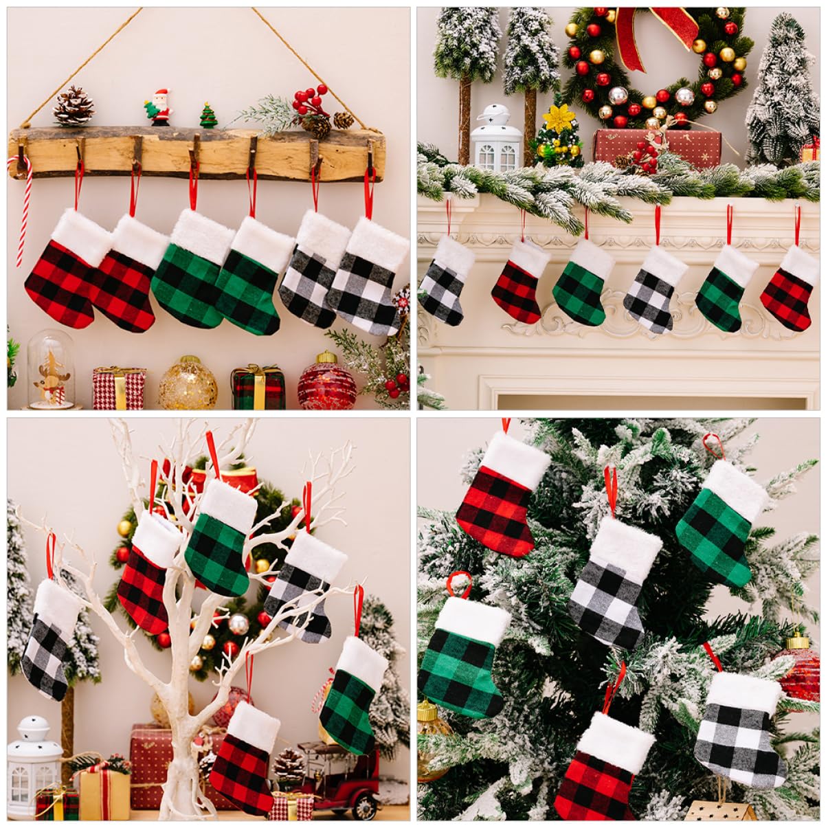 Amosfun 5 Sätze Cartoon-strumpfbeutel Weihnachts Party Weihnachtsbaumdeko Kaminsims Weihnachtsstrümpfe Weihnachtsbaum Strümpfe Weihnachtstüten Mit Süßigkeiten Christbaumschmuck 6 Stück * 5