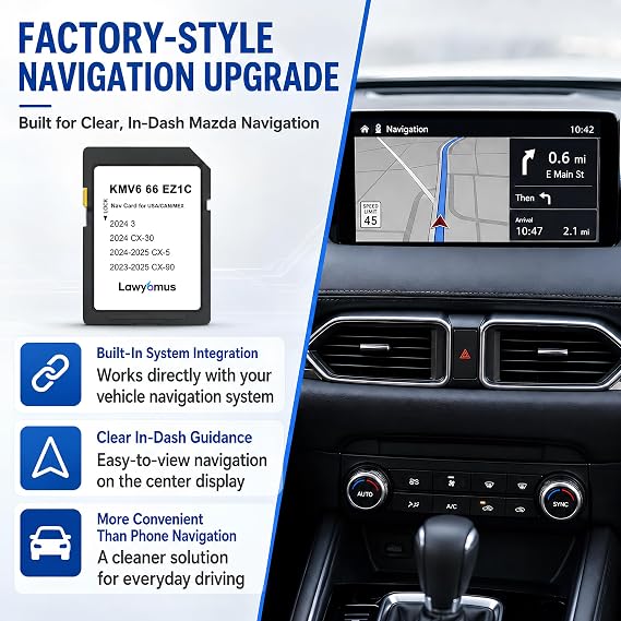 GPS Navigation SD Card KMV666EZ1C - Mazda Navigation SD Card for 2024 Mazda 3 / CX30, 2024-2025 CX5, 2023-2025 CX90 – Includes USA/Canada/Mexico Maps