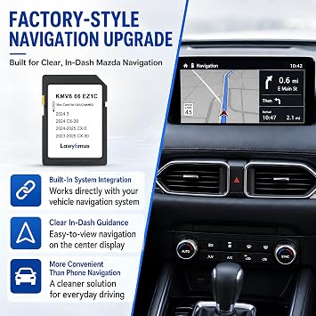 GPS Navigation SD Card KMV666EZ1C - Mazda Navigation SD Card for 2024 Mazda 3 / CX30, 2024-2025 CX5, 2023-2025 CX90 – Includes USA/Canada/Mexico Maps