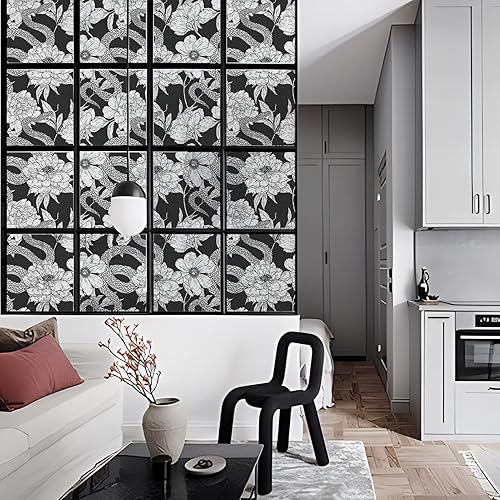 Miniatura 7 de DKTIE Película gótica para ventana, vitral, película estática 3D, no adhesiva, para ventana, decorativa, tecnología de chorro de tinta multicapa,