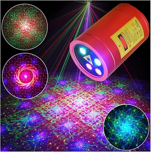 Chims Luz de fiesta RGB 33 patrones con cielo estrellado rojo luces activadas por música para Navidad, Navidad, familia, discoteca, DJ, fiesta,