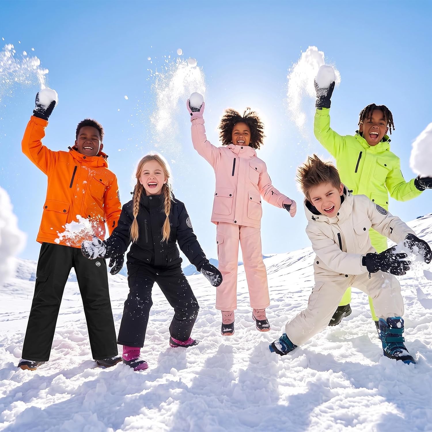 Boys Girls Snowsuit Winter Jacket Coat Sizes 4-12 Waterproof 2 Piece Ski Suit