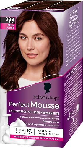 Schwarzkopf - Perfect Mousse - Hair Colour - Permanent Foam without Ammonia - Nourishing Mask with 96% Ingredients of Natural Origin - Red Brown 388, 1 ml (Pack of 1) - 2