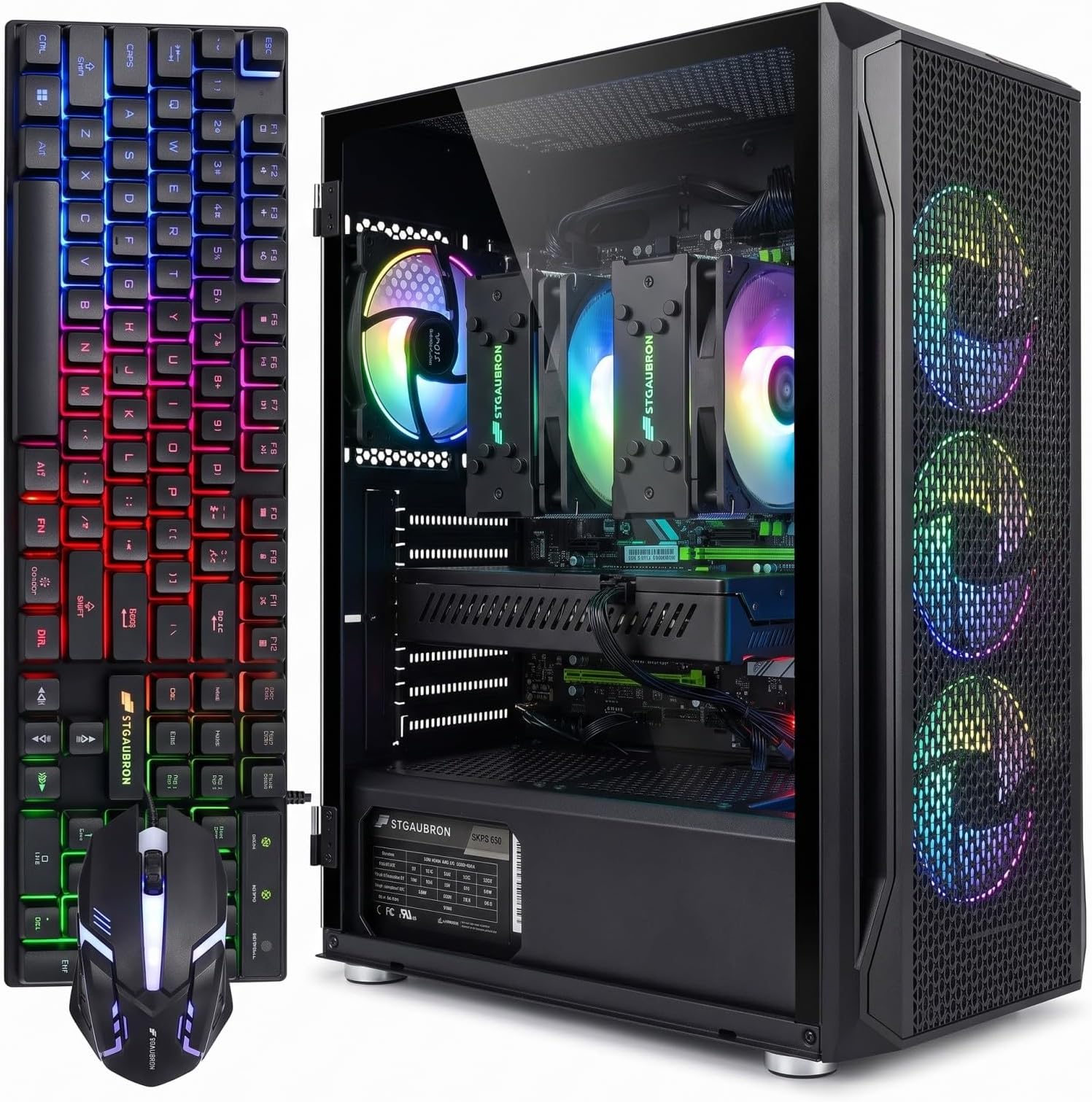 STGAubron Dual CPU Gaming PC, Dual Intel i7 Xeon E5 up to 3.7GHz, Radeon RX 5...