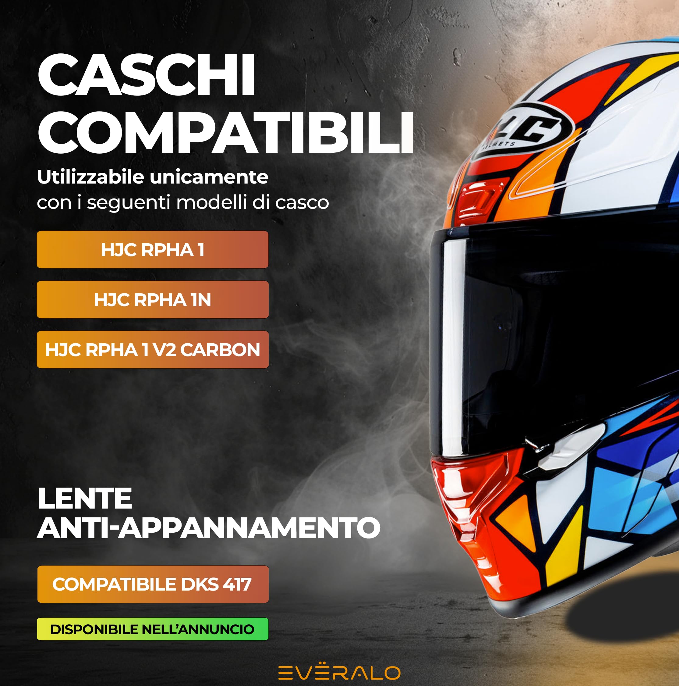 Visiera Compatibile con Hjc RPHA 1 - RPHA 1 V2 CARBON - HJ35 (Blu Elettro)
